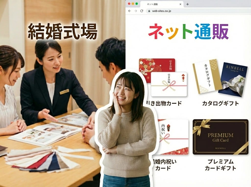 引き出物を結婚式場かネット通販かどちらか
