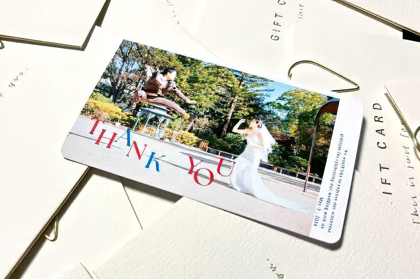 オンデマンド印刷した引き出物カード